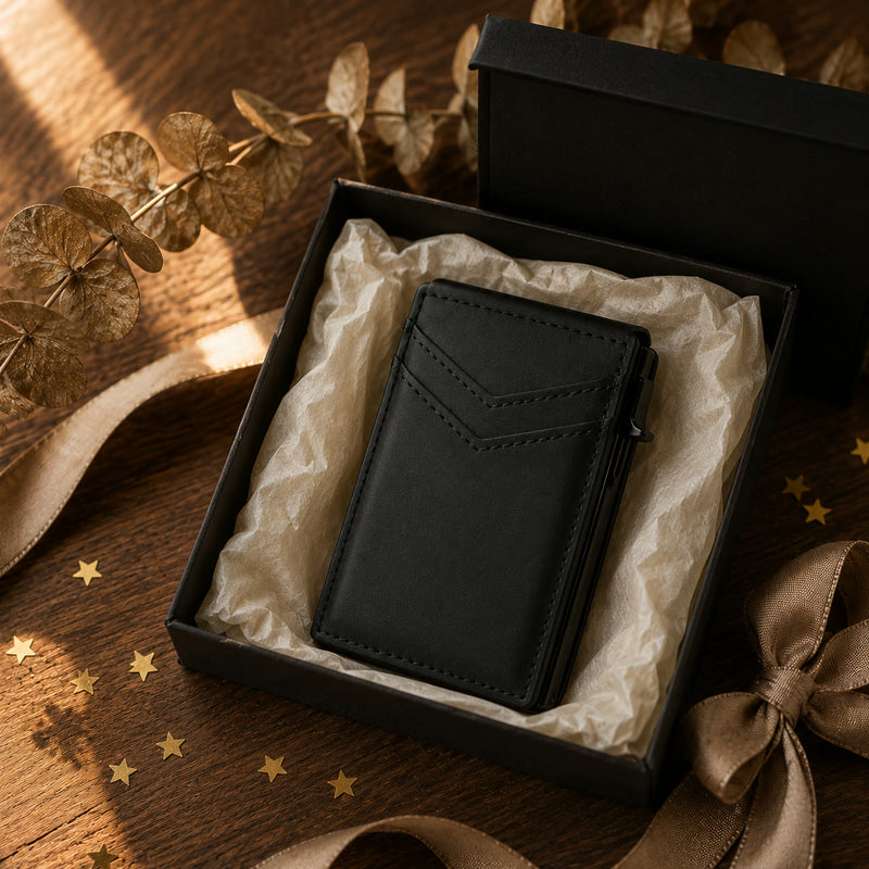 TYVEXO SmartCarry black wallet in black gift box